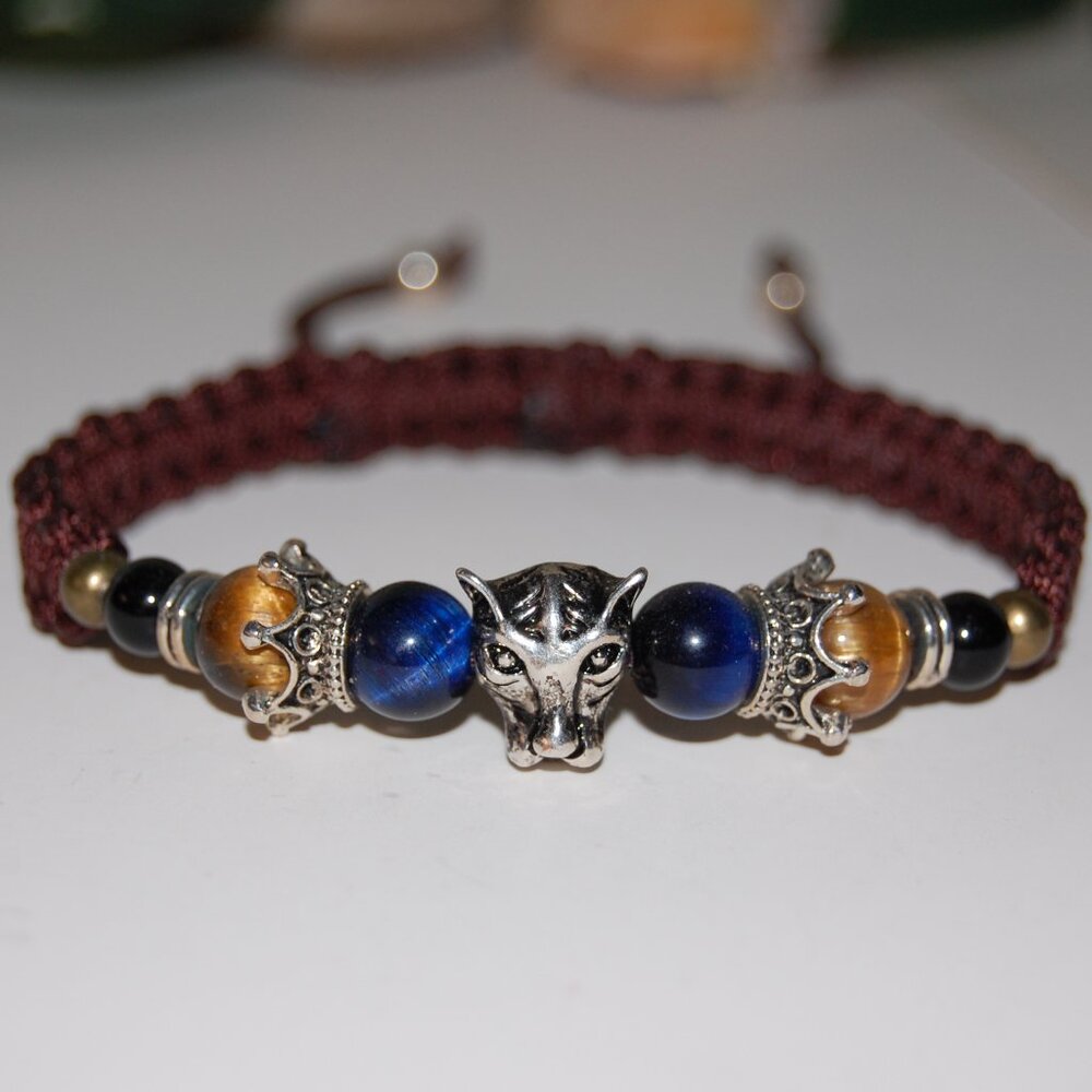 Tiger Bracelet,Blue Eye Beads,Tiger Drawstring Bracelet